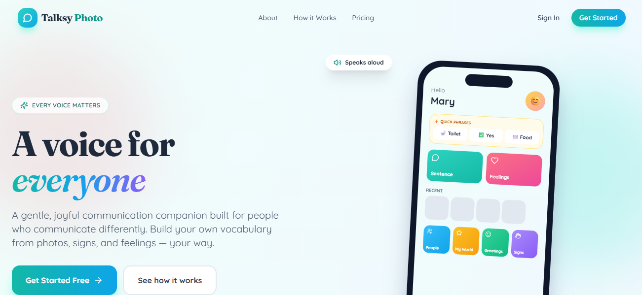 Talksy Photo website